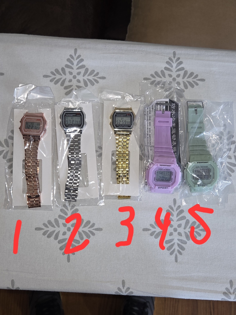 Digital Watch Rose Gold Unisex Retro Y2K Quartz New